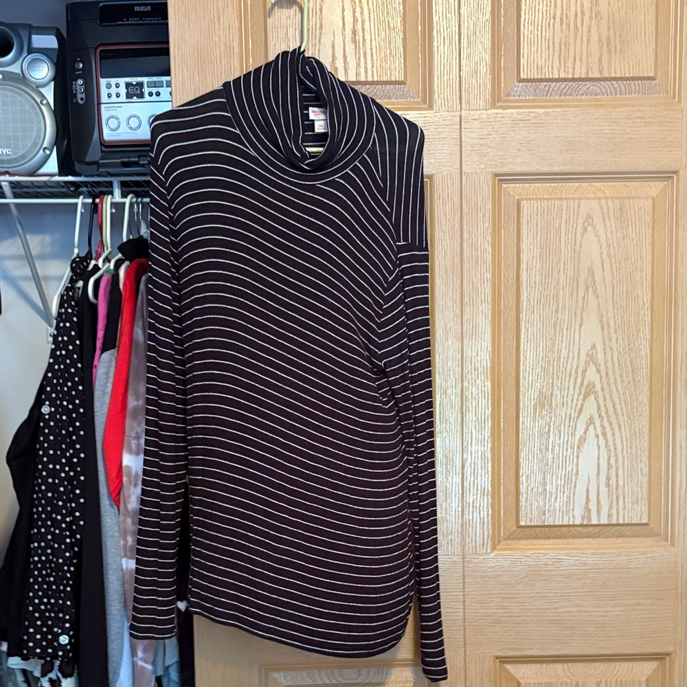 Mossimo Supply Co. Black and White Striped Turtleneck